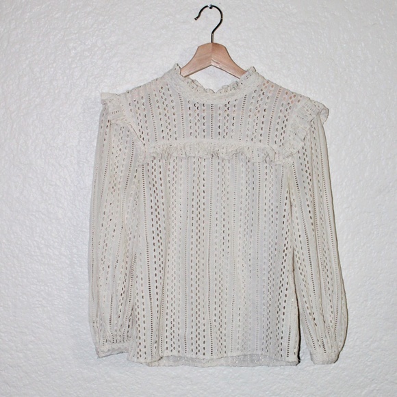 Madewell White Eyelet Blouse - Picture 2 of 3